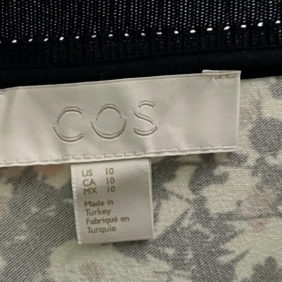 COS Floral Print Midi Skirt - Black, White, Red - Picture 2 of 3